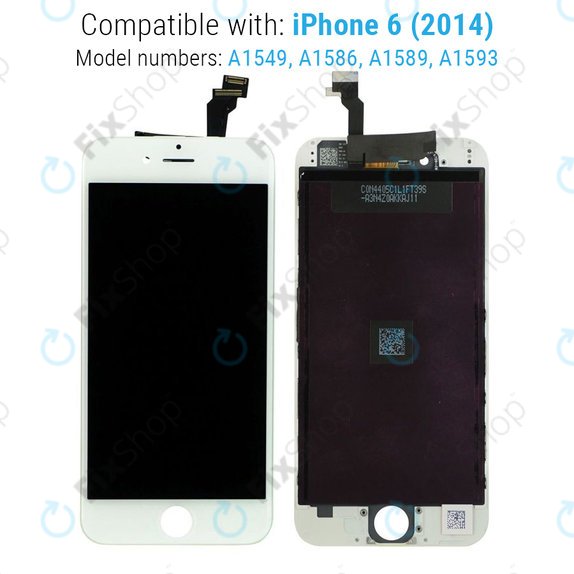 Дисплей за iPhone 6, White, Тъчскрийн с рамка, Refurbished