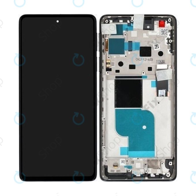 дисплей за Motorola Edge 30 Pro XT2201, Тъчскрийн и рамка, TFT, 5D68C20263, 5D68C20276, черен, Black, Genuine Service Pack