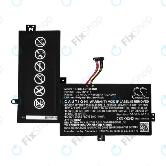 Батерия за Asus VivoBook Flip TP501, TP501UA, 4000mAh, Li-Pol, 7.6V, C21N1518, HQ