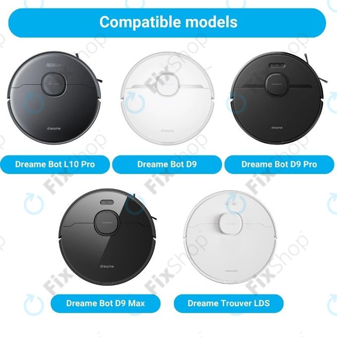Комплект резервни части за Xiaomi Dreame Bot L10 Pro, D9, D9 Pro, D9 Max, Trouver LDS (1x Основна четка, 2x Филтри, 2x Странични четки)