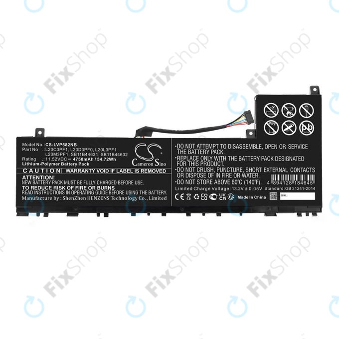 Батерия за Lenovo IdeaPad 5 Pro 14ITL6, 4750mAh, Li-Pol, 11.52V, L20C3PF1, HQ