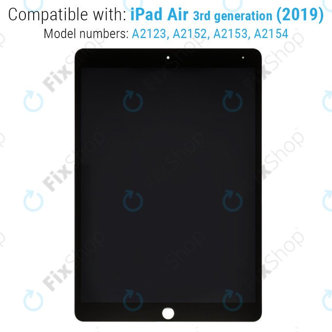 LCD дисплей за iPad Air (3rd Gen 2019), Black, Тъчскрийн без рамка, Refurbished