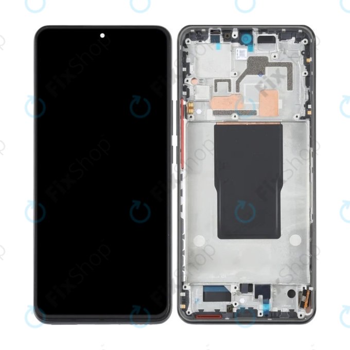 дисплей OLED за Xiaomi 12T Pro 22081212UG, Тъчскрийн и рамка, черен, Black