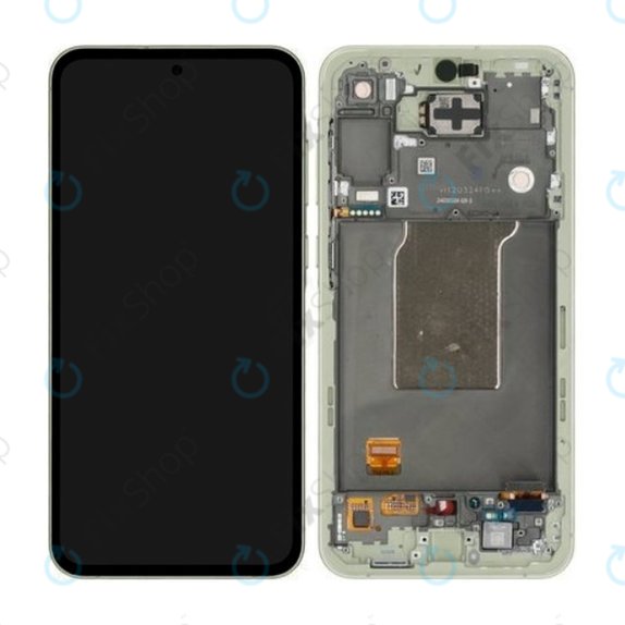 дисплей за Samsung A55 A556B, Тъчскрийн и рамка, GH82-34305D, Awesome Lemon, Genuine Service Pack