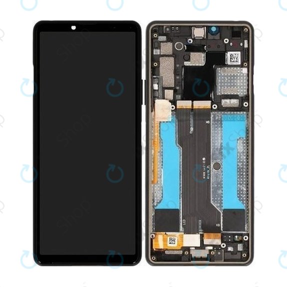 дисплей за Sony Xperia 10 III, Тъчскрийн и рамка, A5034092A, Black, Genuine Service Pack