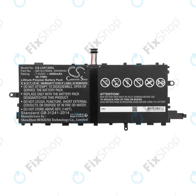 Батерия за Lenovo Thinkpad X1 Tablet, 4900mAh, Li-Pol, 7.5V, SB10J78994, HQ