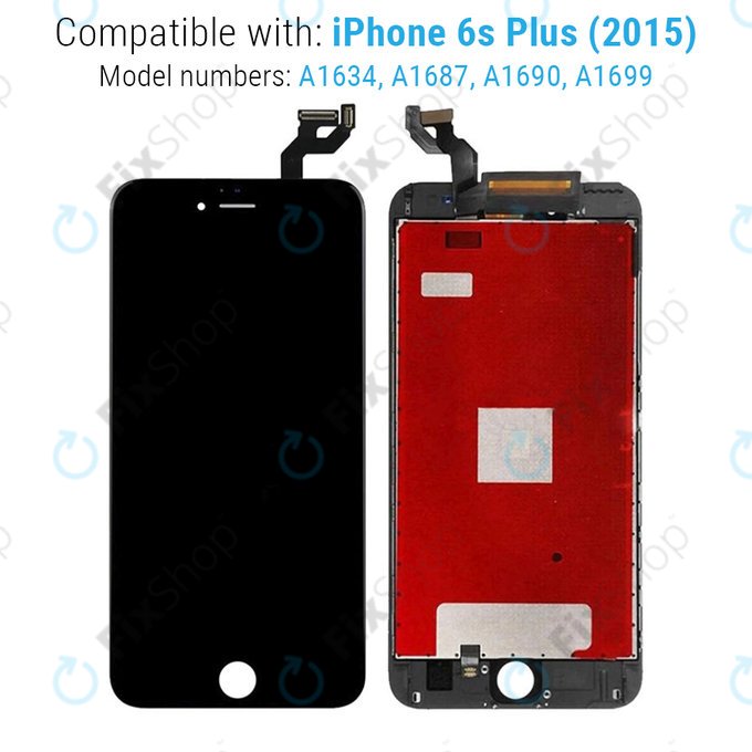 дисплей за iPhone 6S Plus, Тъчскрийн и рамка, черен, Black, Refurbished