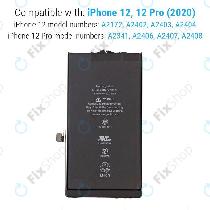 Батерия за iPhone 12, 12 Pro, 2815mAh, A2479, Service Pack