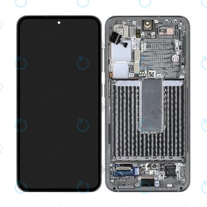 дисплей за Samsung S23 S911B, Тъчскрийн и рамка, GH82-30481C, GH82-30480C, зелен, Green, Genuine Service Pack