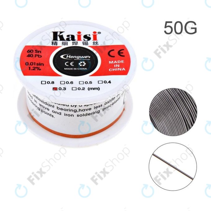 Поялъчна тел за прецизно запояване Sn/Pb – 0.3mm (50g), Kaisi