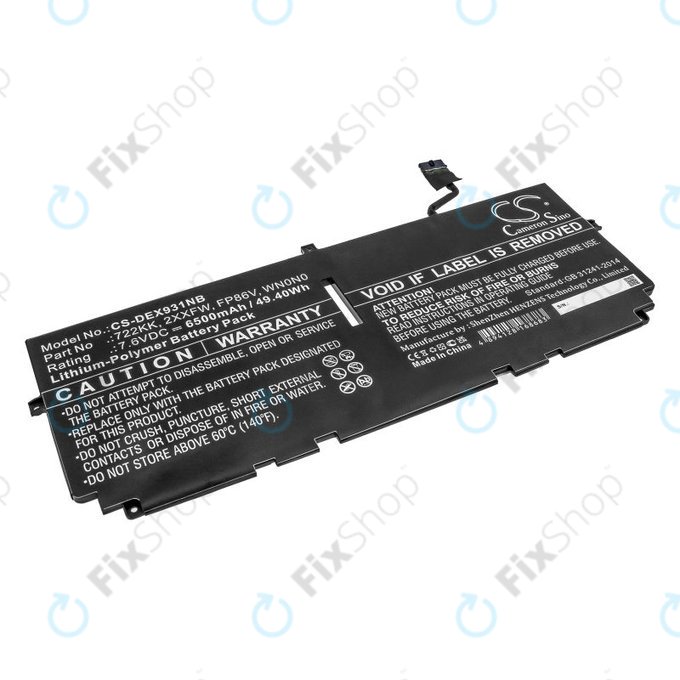 Батерия за Dell XPS 13 9300, 9380, 9310, 6500mAh, Li-Pol, 7.6V, 2XXFW, HQ