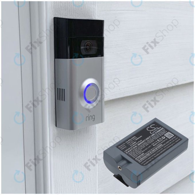 Батерия за Ring Video Doorbell 2, 3, 4, 6400mAh, Li-Ion, 3.7V, 8AB1S7-0EN0, HQ