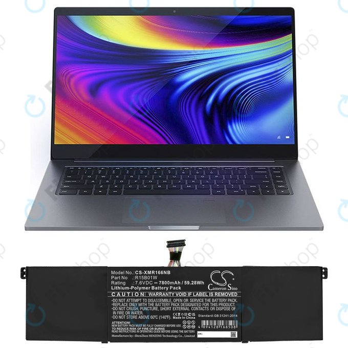 Батерия за Xiaomi Mi Pro 15.6 i3, i5, i6, 7800mAh, Li-Pol, 7.6V, R15B01W, HQ
