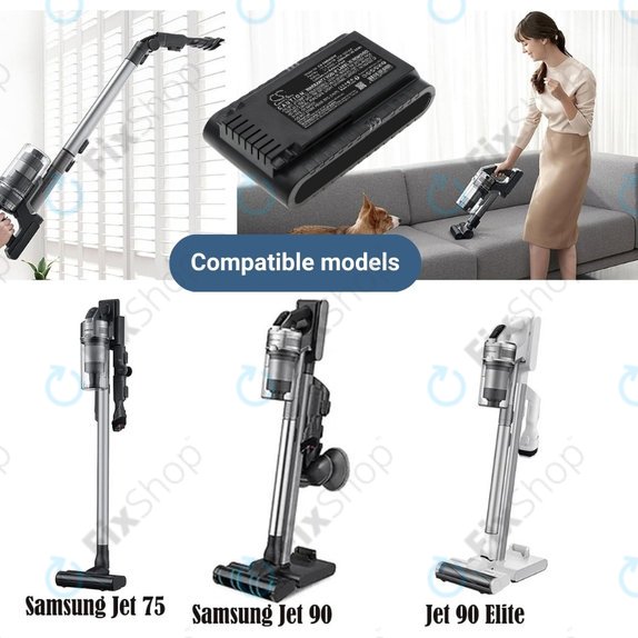 Батерия за Samsung Jet 75, 75 Multi, 75 Premium, VS70, 90, VS9000, VCA-SBT90, VCA-SBT90E, DJ96-00221A, Li-Ion 21.6V 2000mAh, HQ