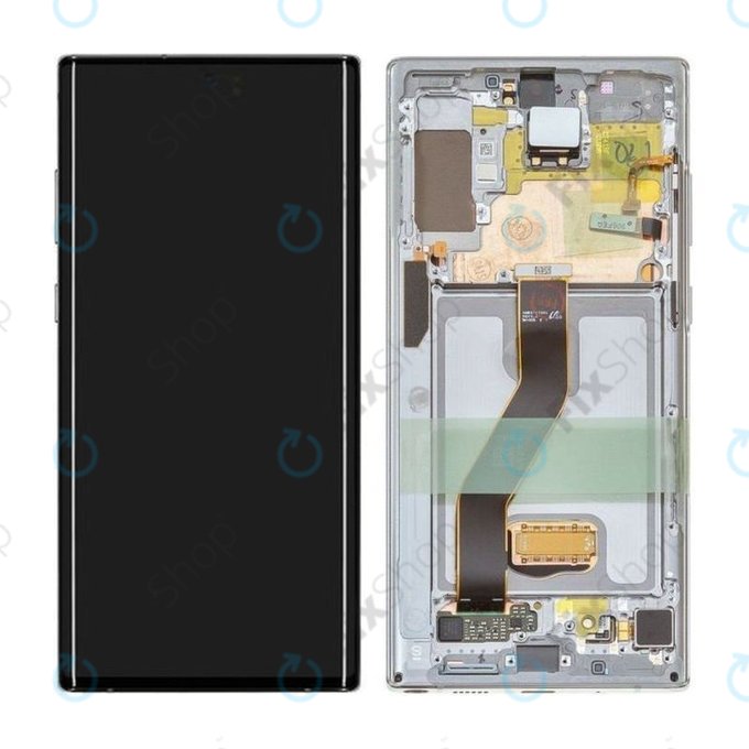 дисплей за Samsung Note 10 Plus, Тъчскрийн и рамка, GH82-20838B, G82-20900B, Aura White, Genuine Service Pack