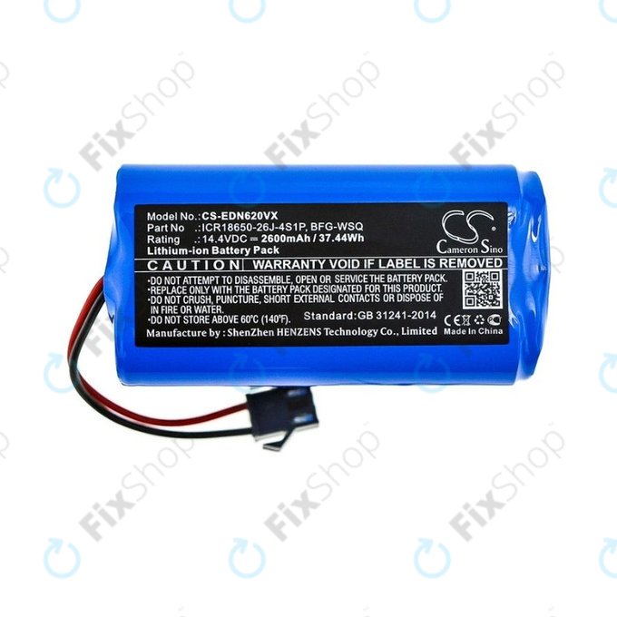 Батерия за Ecovacs Deebot N79, N79S, Eufy RoboVac-series, Proscenic 850-series, BFG-WSQ, ICR18650-26J-4S1P, UR18650ZY-4S1P-AAM, Li-Ion 14.4V 2600mAh, HQ