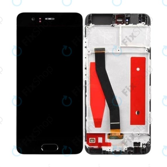 дисплей за Huawei P10, Тъчскрийн и рамка, черен, Black, TFT