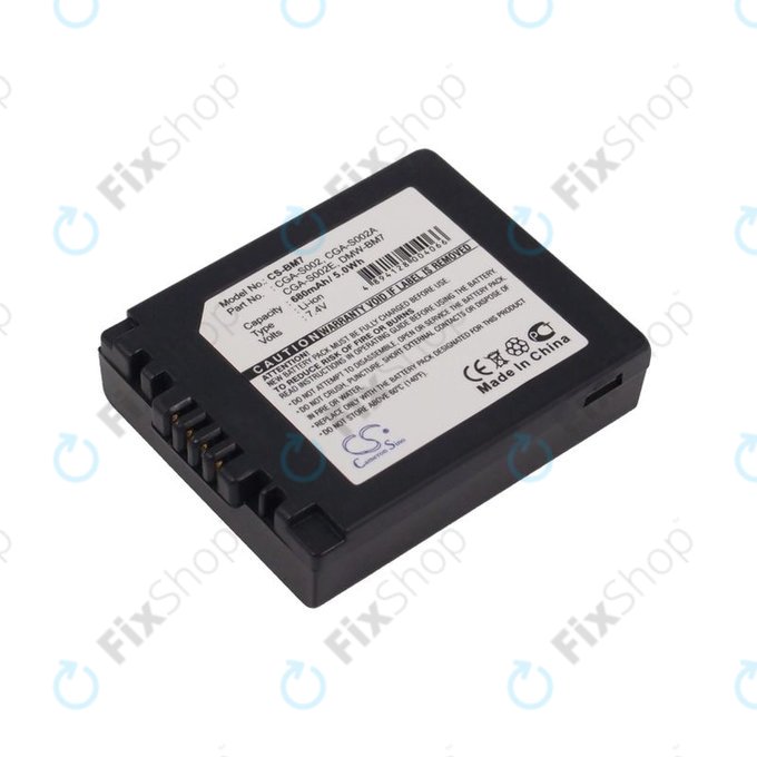 Батерия за Panasonic DMC-FZ10, 680mAh, Li-Ion, 7.4V, CGA-S002, HQ