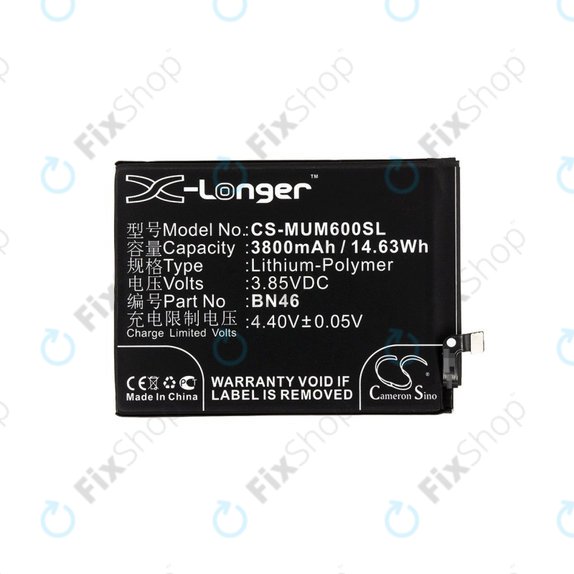 Батерия за Xiaomi Redmi Note 8T, 3800mAh, Li-Pol, 3.85 V, BN46, HQ