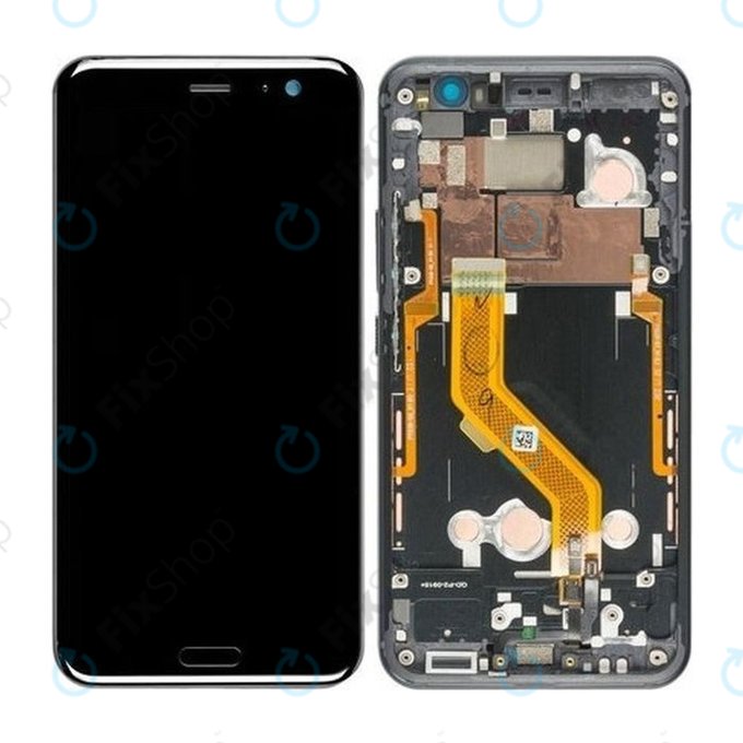 дисплей за HTC U11, Тъчскрийн и рамка, черен, Black, TFT
