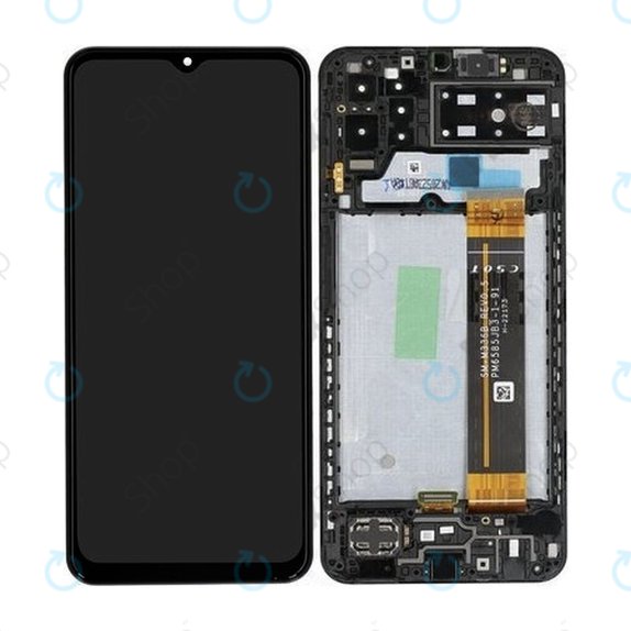 дисплей за Samsung A13 A137F, Тъчскрийн и рамка, TFT, GH82-29227A, GH82-29228A, черен, Black, Genuine Service Pack