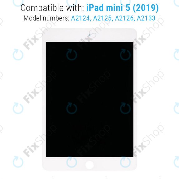 LCD дисплей за iPad Mini 5, White, Тъчскрийн без рамка