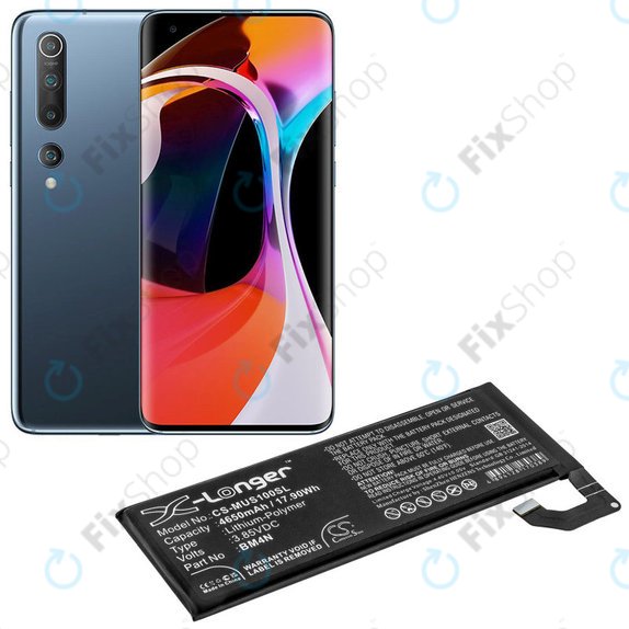 Батерия за Xiaomi Mi 10 M2001J2G, 4650mAh, Li-Pol, 3.85 V, BM4N, HQ