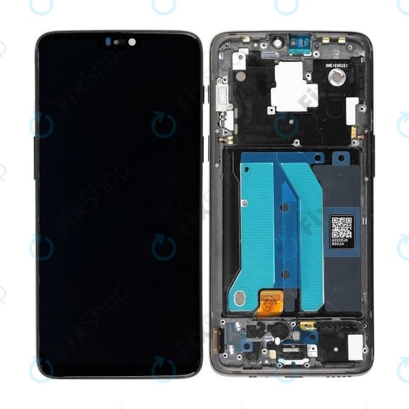дисплей за OnePlus 6, Тъчскрийн и рамка, Midnight Black, TFT