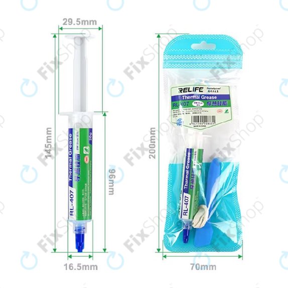 Силиконова термопаста Relife RL-407, 6 W/mK, 20g, синя