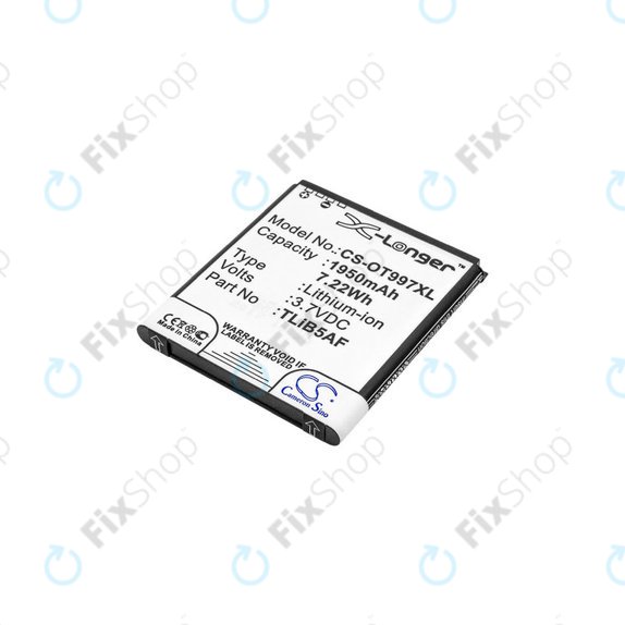 Батерия за Alcatel One Touch 997, X Pop, TCL S710, S800, 1950mAh, Li-Ion, 3.7V, TLiB5AF, HQ