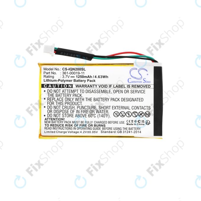 Батерия за Garmin Nuvi 200, 200W, 205, 205T, 205W, 205WT, 250, 252W, 255, 255T, 255W, 255WT, 260, 260W, 260WT, 270, 1250mAh, 010-00621-10, 361-00019-11, HQ