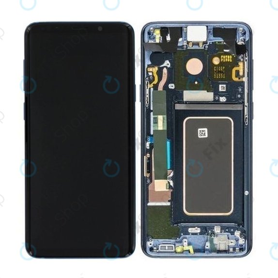 дисплей за Samsung S9 Plus G965F, G965FD, Тъчскрийн и рамка, Coral Blue, GH97-21691D, GH97-21722D, GH97-21692D, Genuine Service Pack