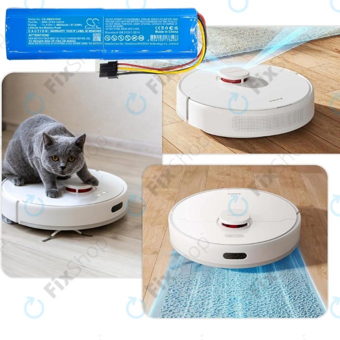 Батерия за Xiaomi Roborock S-series, T-series, Q-series, BRR-2P4S-6800, Li-Ion 14.4V 6800mAh, HQ
