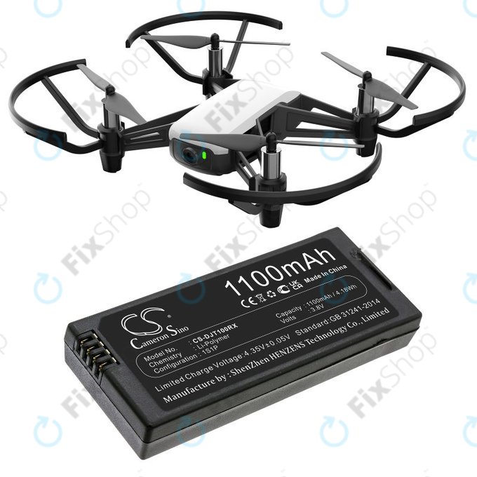 Батерия за DJI Tello, 1100mAh, Li-Pol, 3.8V, T01, HQ