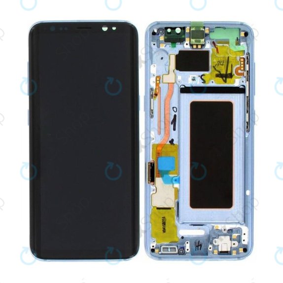дисплей за Samsung S8 G950F, Тъчскрийн и рамка, Coral Blue, GH97-20457D, GH97-20473D, GH97-20458D, GH97-20629D, Genuine Service Pack