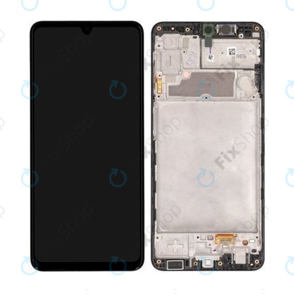 дисплей за Samsung A22 A225F, Тъчскрийн и рамка, GH82-25944A, GH82-26047A, черен, Black, Genuine Service Pack