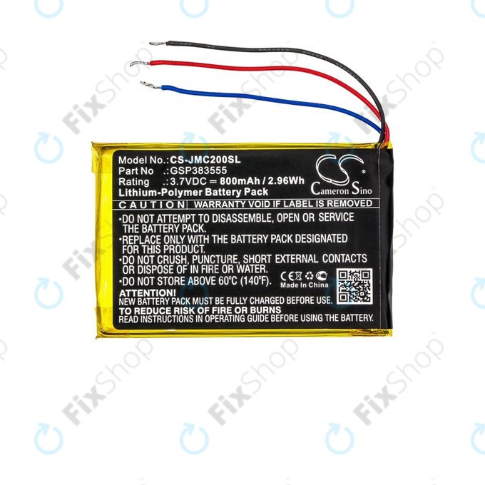 Батерия за JBL Clip 2, 800mAh, Li-Pol, 3.7V, GSP383555, HQ