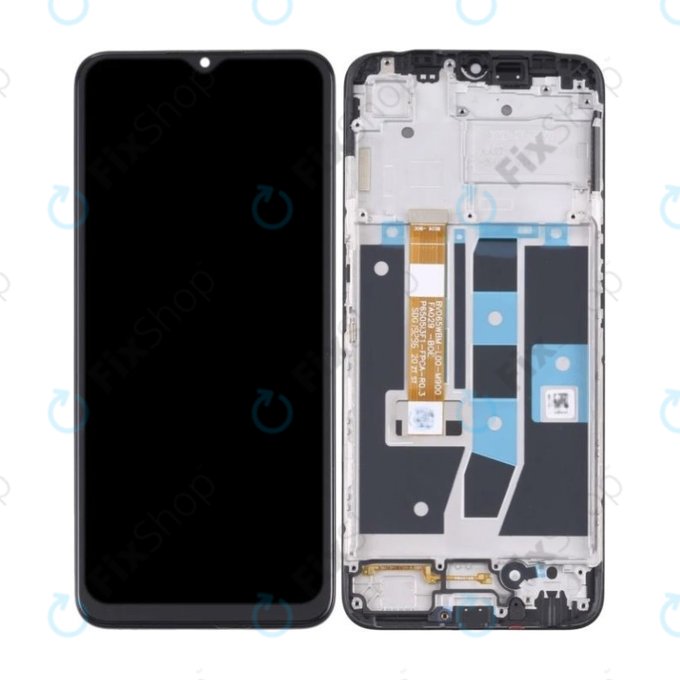 дисплей за Oppo A16, A16s, Тъчскрийн и рамка, Crystal Black, TFT
