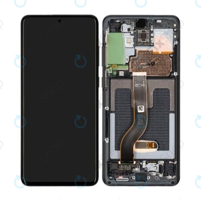 дисплей OLED за Samsung S20 Plus G985F, Тъчскрийн и рамка, Cosmic Black