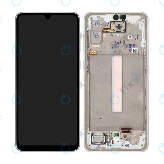 дисплей за Samsung A33 5G A336B, Тъчскрийн и рамка, TFT, GH82-28143B, GH82-28144B, Awesome White, Genuine Service Pack