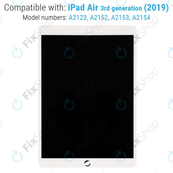 LCD дисплей за iPad Air (3rd Gen 2019), White, Тъчскрийн без рамка, Refurbished