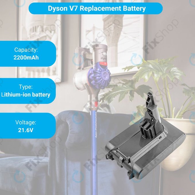Батерия за Dyson V7, 968670-02, 968670-03, Li-Ion 21.6V 2200mAh
