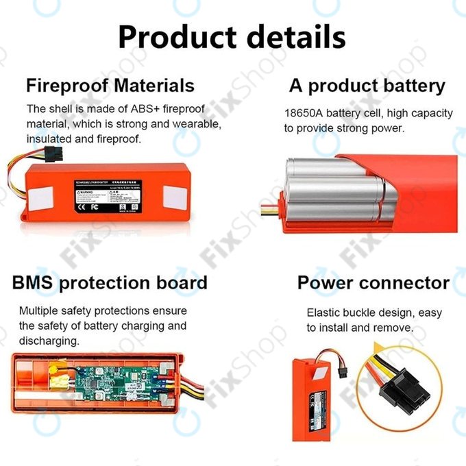 Батерия за Xiaomi Roborock-series, Mi Robot Vacuum Mop 1S, Xiaowa-series, BRR-2P4S-5200, Li-Ion 5200mAh
