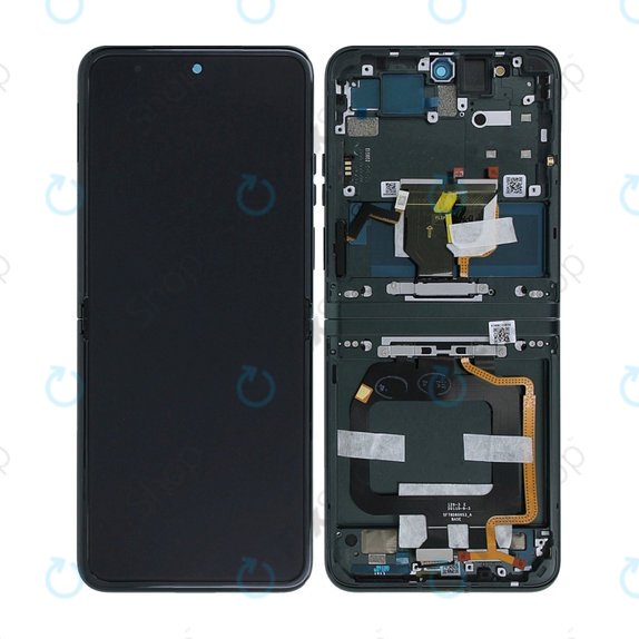 дисплей за Motorola Razr 40, Тъчскрийн и рамка, 5D68C22834, Sage Green, Genuine Service Pack