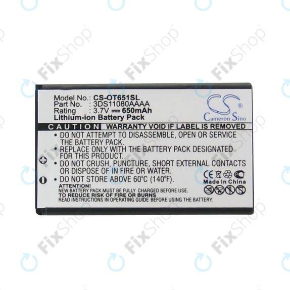 Батерия за Alcatel Lollipops, 650mAh, Li-Ion, 3.7V, 3DS11080AAAA, HQ