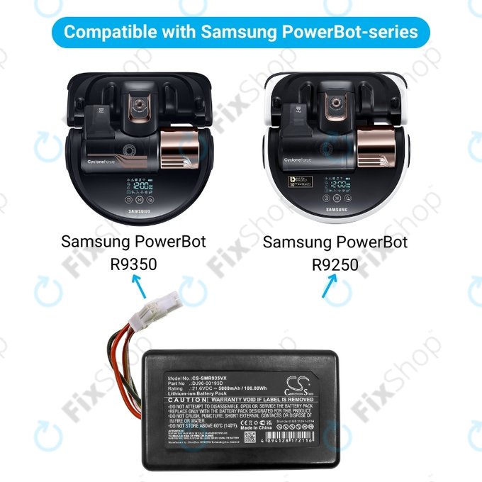 Батерия за Samsung PowerBot R9350, R9250, DJ96-00193D, Li-Ion 21.6V 5000mAh, HQ