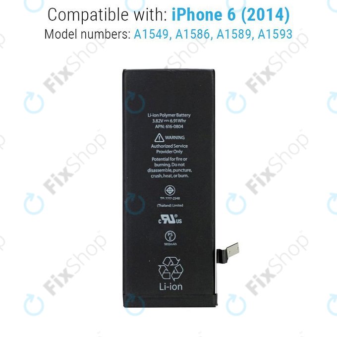 Батерия за iPhone 6, 1810mAh, FixPremium