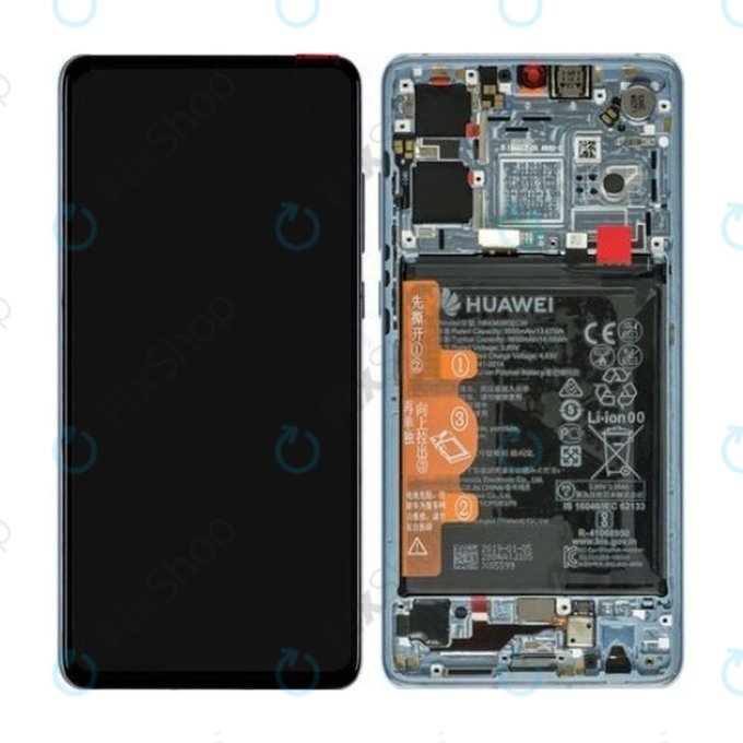 Дисплей с тъчскрийн, рамка и батерия за Huawei P30, 02352NLP, 02354HMF, Breathing Crystal, Genuine Service Pack