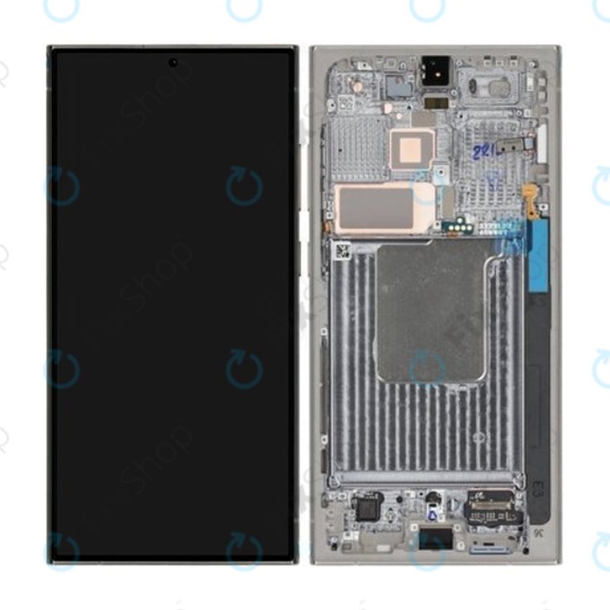 дисплей за Samsung S24 Ultra S928B, Тъчскрийн и рамка, GH82-33396A, Titanium Gray, Genuine Service Pack