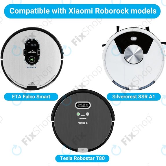 Комплект резервни части за ETA Falco Smart, Silvercrest SSR A1 SSR AL1, Tesla Robostar T82 (1x Основна четка, 2x Филтър, 4x Странична четка, 2x Моп кърпа)